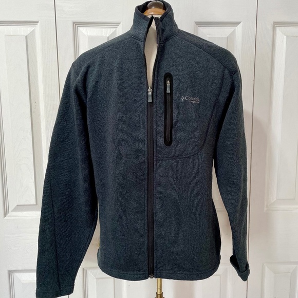Columbia Titanium Charcoal Blue Gray Full-Zip Fleece Jacket Size Medium - Picture 1 of 12